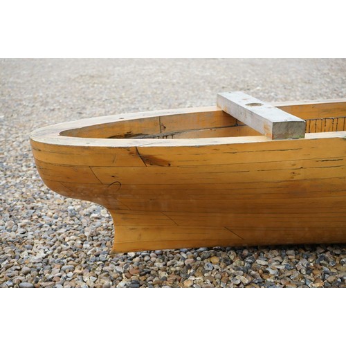 525 - Wooden Tester Boat Hull, 354cm long x 30cm high