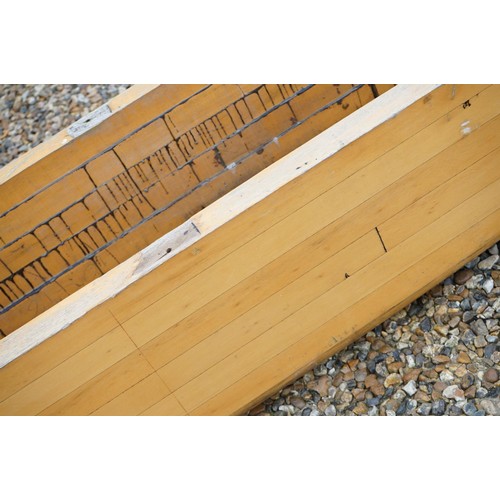 525 - Wooden Tester Boat Hull, 354cm long x 30cm high