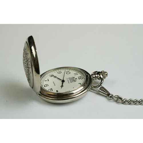 236 - A hallmarked sterling silver cased fob watch together with a Westminster abbey pocket watch and two ... 