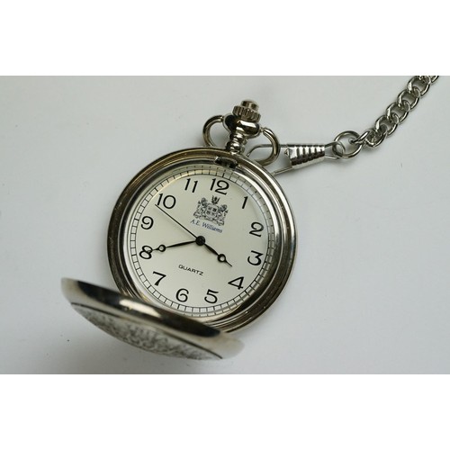 236 - A hallmarked sterling silver cased fob watch together with a Westminster abbey pocket watch and two ... 