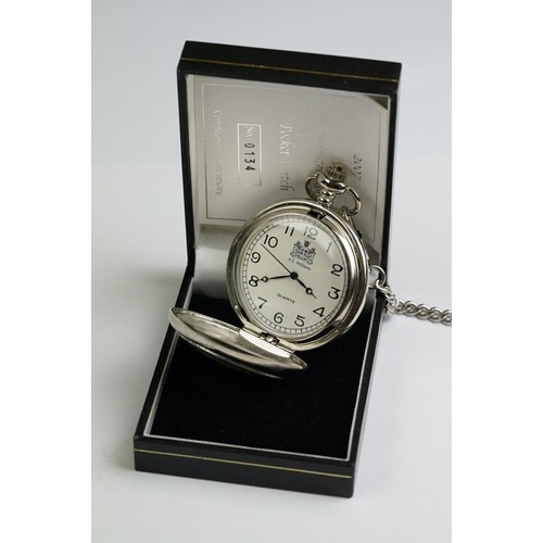 236 - A hallmarked sterling silver cased fob watch together with a Westminster abbey pocket watch and two ... 