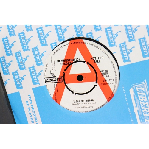 402 - Vinyl - Rock ’N’ Roll - 9 demo promo UK 7” singles by The Crickets, condition varies, but at least V... 