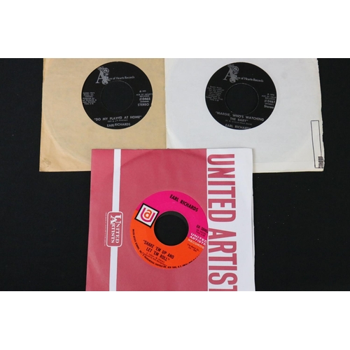 405 - Vinyl - Rock ’N’ Roll - 12 singles by Earl Sink / Earl Richards, including US and UK singles, with m... 