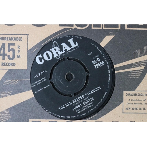 406 - Vinyl - Rockabilly / Rock ’N’ Roll - 35 7” singles by Sonny Curtis, including many demo promos and s... 