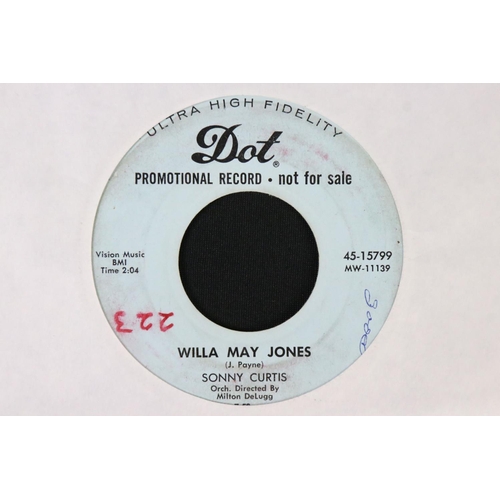 406 - Vinyl - Rockabilly / Rock ’N’ Roll - 35 7” singles by Sonny Curtis, including many demo promos and s... 