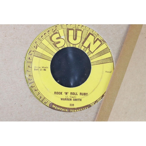 425 - Vinyl - Rockabilly / Rock ’N’ Roll / Sun Records - 17, mainly original USA pressing Sun Records 7” s... 