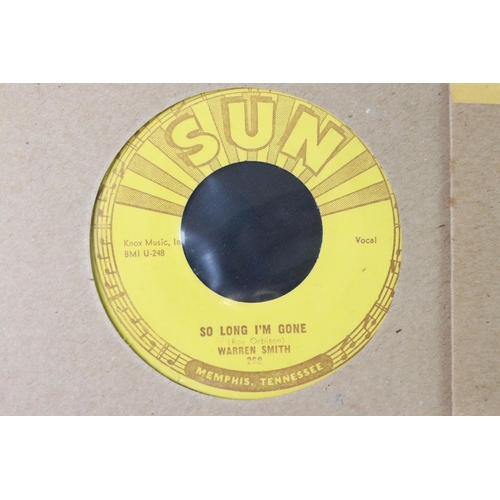 425 - Vinyl - Rockabilly / Rock ’N’ Roll / Sun Records - 17, mainly original USA pressing Sun Records 7” s... 