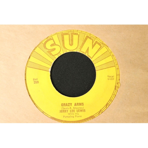 432 - Vinyl - Rock ’N’ Roll / Sun Records - 10, mainly original Sun records 7” singles by Jerry Lee Lewis,... 