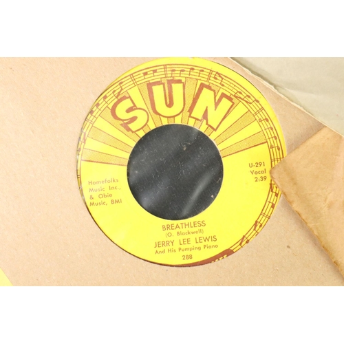 432 - Vinyl - Rock ’N’ Roll / Sun Records - 10, mainly original Sun records 7” singles by Jerry Lee Lewis,... 