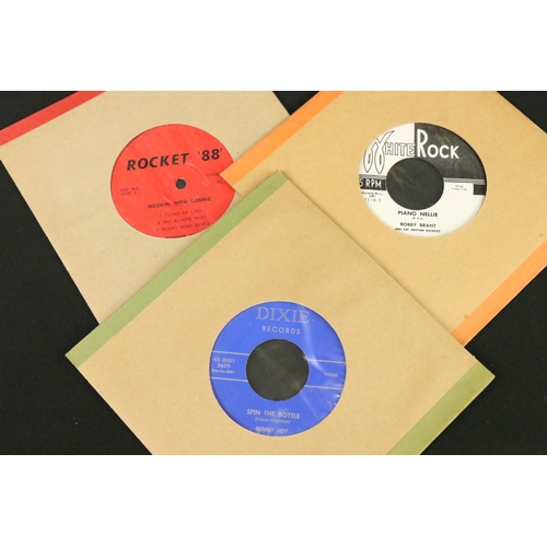 434 - Vinyl - Rockabilly - 17 mainly 1970s re-issue singles, to include: Carl Perkins - Movie Magg / Turn ... 