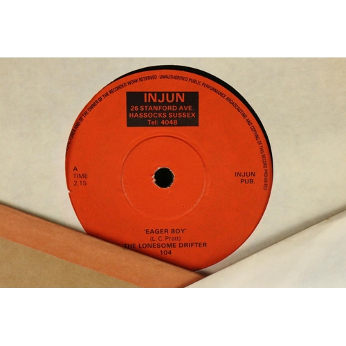 435 - Vinyl - Rockabilly - 13 early 1970s UK pressing singles on Injunction Records label, to include: (Gr... 