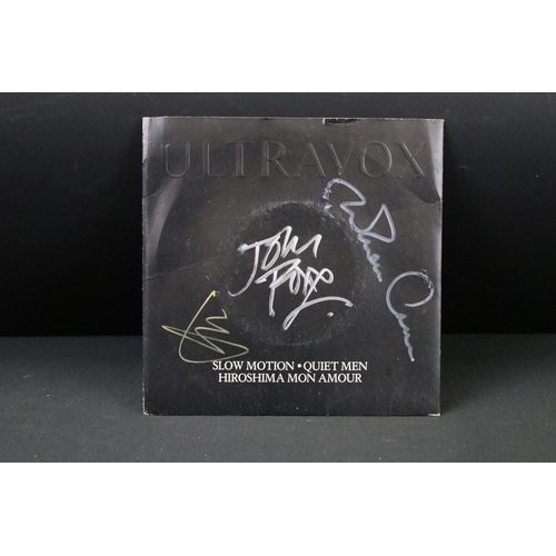 382 - Vinyl & Autographs - 20 Ultravox singles 14 of which are signed, some by the whole band including Jo... 