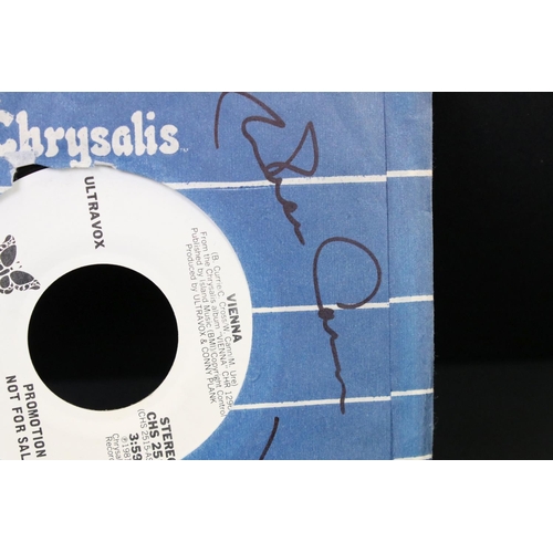 382 - Vinyl & Autographs - 20 Ultravox singles 14 of which are signed, some by the whole band including Jo... 