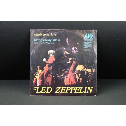 357 - Vinyl – 9 Led Zeppelin and members singles, to include Foreign Pressings (Italian, German) and Limit... 