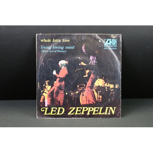 357 - Vinyl – 9 Led Zeppelin and members singles, to include Foreign Pressings (Italian, German) and Limit... 