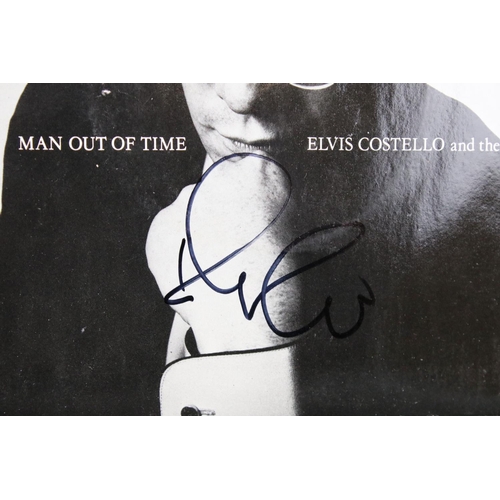 379 - Vinyl & Autographs – 16 Elvis Costello singles all signed by Elvis Costello and including rare forei... 