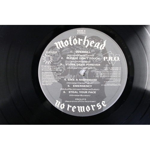 509 - Vinyl - Motorhead No Remorse on Bronze MOTOR 1 special edition leather sleeve.  Sleeve, inners, viny... 