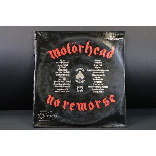 509 - Vinyl - Motorhead No Remorse on Bronze MOTOR 1 special edition leather sleeve.  Sleeve, inners, viny... 