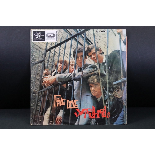 608 - Vinyl - The Yardbirds Five Live Yardbirds on Columbia Records 33SX 1677. Original UK 1966 1st pressi... 