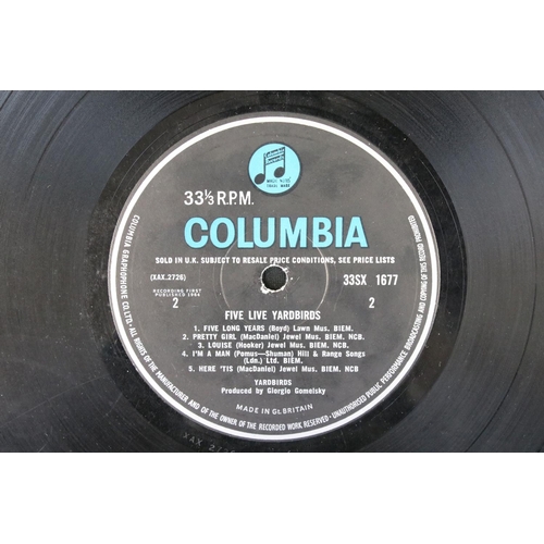 608 - Vinyl - The Yardbirds Five Live Yardbirds on Columbia Records 33SX 1677. Original UK 1966 1st pressi... 