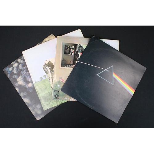 621 - Vinyl – 7 Pink Floyd and related LPs to include Dark Side Of The Moon (Original very early UK pressi... 