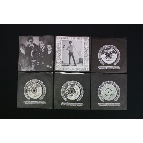 436 - Vinyl - Punk - 9 original UK Punk 7” singles on Stiff Records including promo, to include: The Damne... 