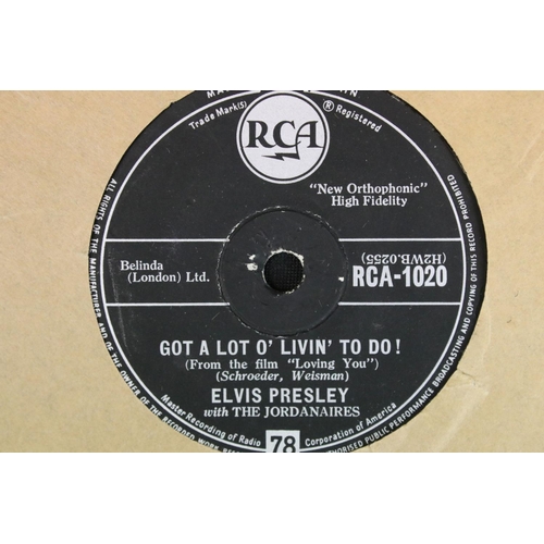 442 - Vinyl - 11 Original UK Elvis Presley 78’s on His Master’s Voice Records and RCA Records to include: ... 