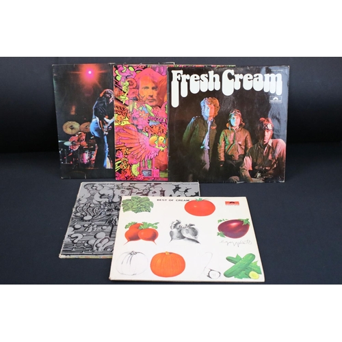 843 - Vinyl - 5 German pressing Cream LPs on Polydor to include Live Cream, Disraeli Gears, Fresh Cream, B... 