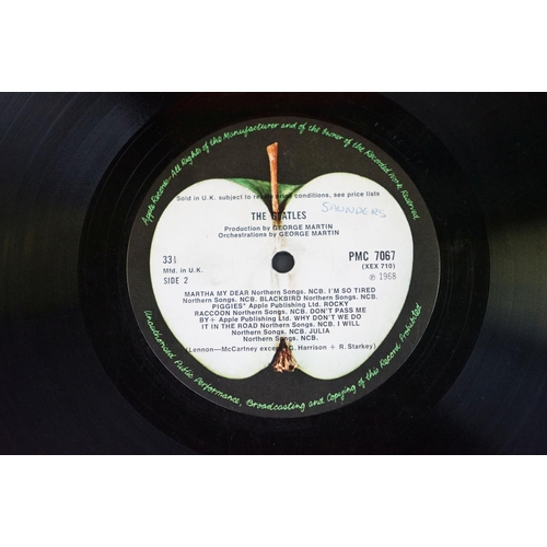 3 - Vinyl - The Beatles - White Album, mono top loader, low number 0005418, no EMI on the labels, Apple ... 