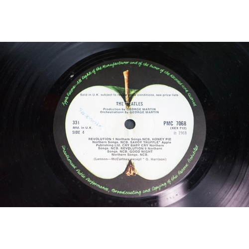 3 - Vinyl - The Beatles - White Album, mono top loader, low number 0005418, no EMI on the labels, Apple ... 