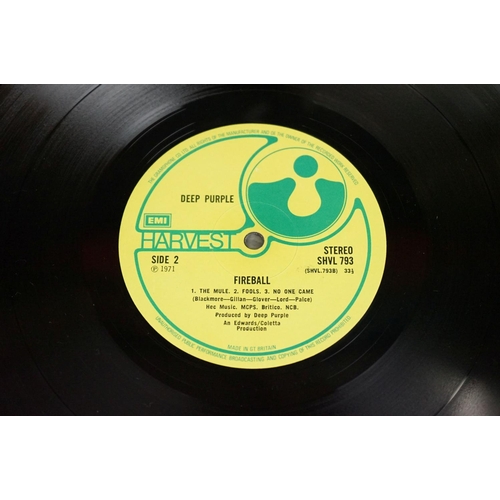 510 - Vinyl - Deep Purple Fireball (SHVL 793) early press on the green Harvest labels, 2U 3U matrices.  Te... 