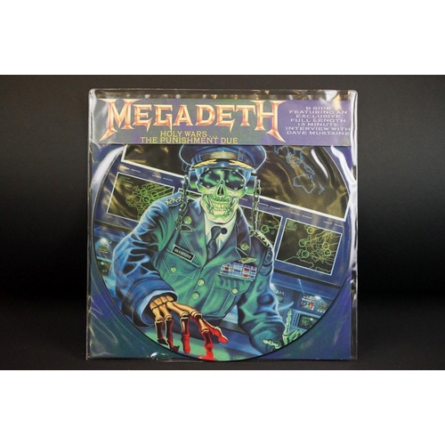 521 - Vinyl - 4 Megadeth rarities to include Hangar 18 black vinyl uncut test pressing, Hangar 18 clear vi... 