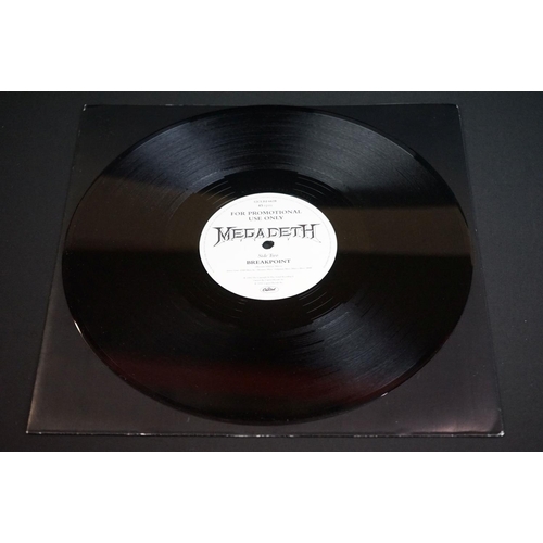 521 - Vinyl - 4 Megadeth rarities to include Hangar 18 black vinyl uncut test pressing, Hangar 18 clear vi... 