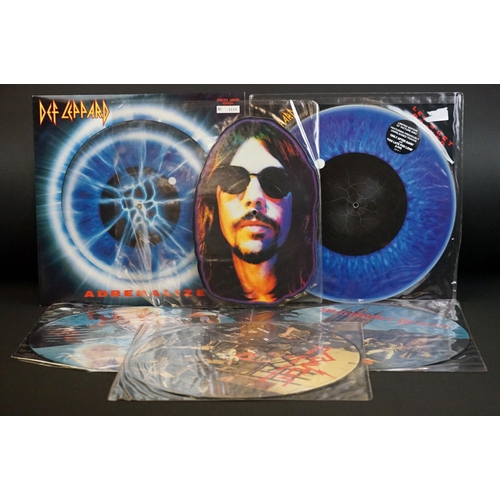 528 - Vinyl - Six picture discs to include Def Leppard Adrenalize limited edition numbered 1111 (514256-1)... 