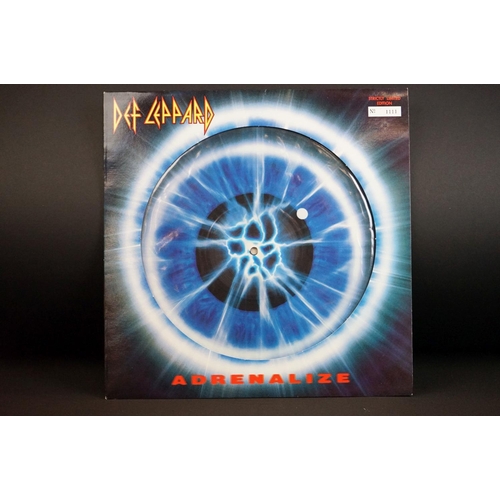 528 - Vinyl - Six picture discs to include Def Leppard Adrenalize limited edition numbered 1111 (514256-1)... 