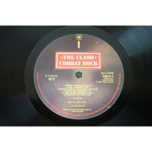 73 - Vinyl – 6 The Clash LPs and 2 12” singles to include Sandinista (Original UK triple album with hype ... 