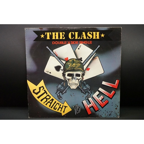 73 - Vinyl – 6 The Clash LPs and 2 12” singles to include Sandinista (Original UK triple album with hype ... 