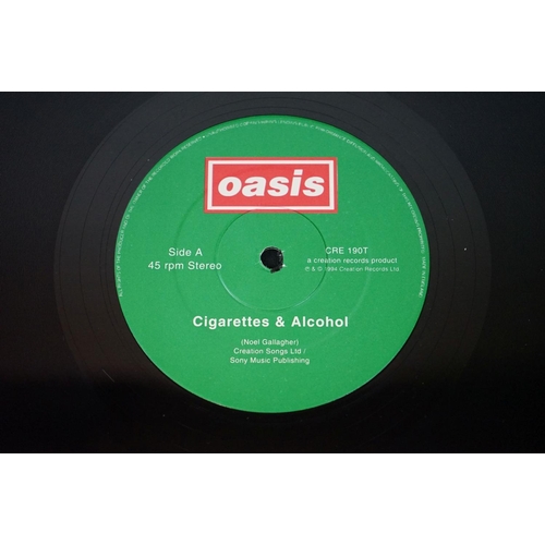 80 - Vinyl – Oasis 1 LP and 2 12” singles to include Be Here Now (Creation Records CRELP 219) gatefold sl... 