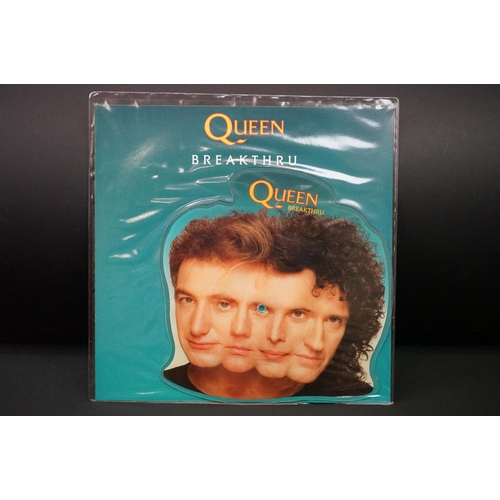 546 - Vinyl - 9 Queen & related picture and shaped discs to include Headlong, Breakthru, Innuendo, I'm Goi... 