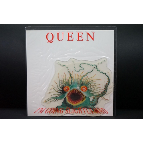 546 - Vinyl - 9 Queen & related picture and shaped discs to include Headlong, Breakthru, Innuendo, I'm Goi... 