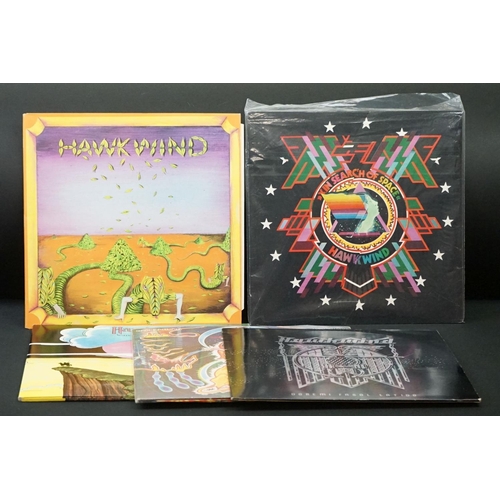 554 - Vinyl - 5 Hawkwind LPs to include self titled (black Liberty label) Ex, In Search Of Space Ex, Dorem... 