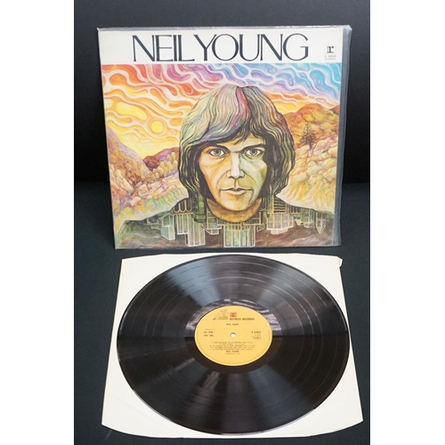 205 - Vinyl – 9 Neil Young LPs to include Neil Young (UK and USA copies), Harvest (Dutch white vinyl issue... 