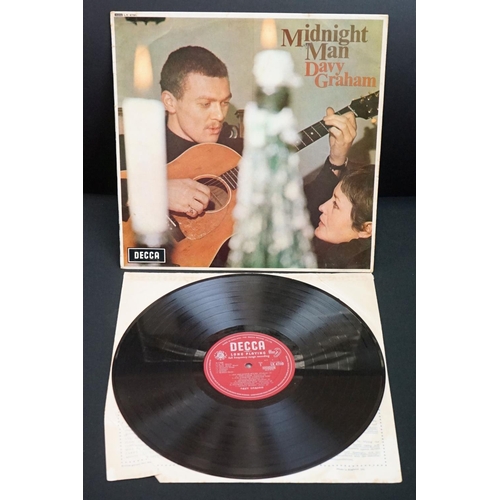 213 - Vinyl - Folk Rock - 2 original UK 1st pressing albums by Davy Graham, to include: Midnight Man (1966... 