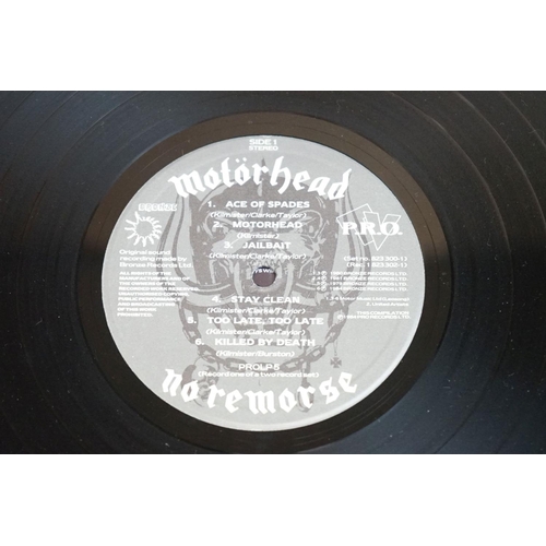 509 - Vinyl - Motorhead No Remorse on Bronze MOTOR 1 special edition leather sleeve.  Sleeve, inners, viny... 