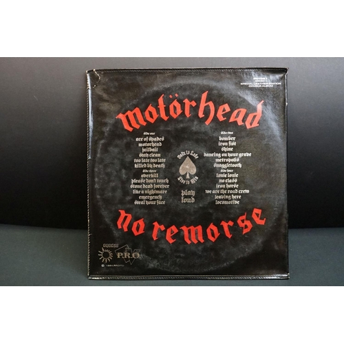 509 - Vinyl - Motorhead No Remorse on Bronze MOTOR 1 special edition leather sleeve.  Sleeve, inners, viny... 