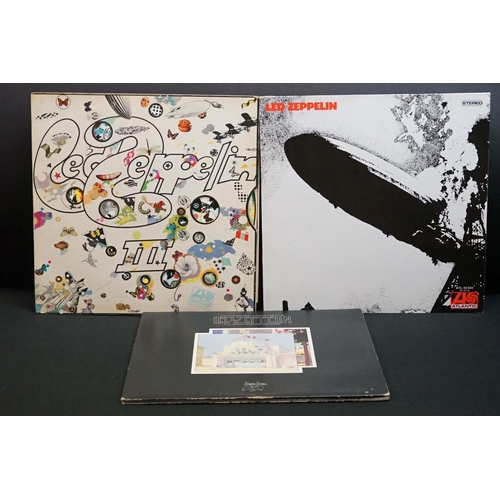 664 - Vinyl - 3 Led Zeppelin LPs to include One (ATL 40031) green and orange Atlantic labels German press,... 