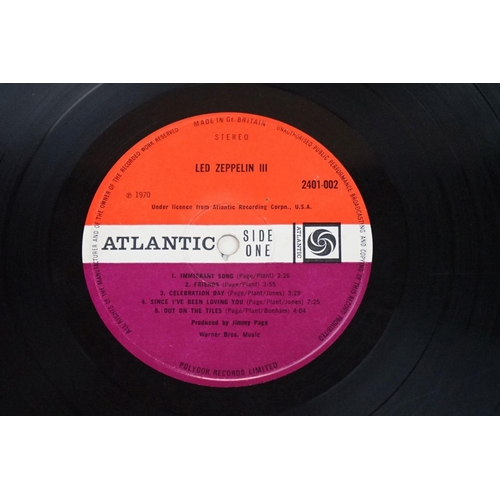 664 - Vinyl - 3 Led Zeppelin LPs to include One (ATL 40031) green and orange Atlantic labels German press,... 