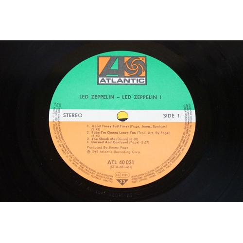 664 - Vinyl - 3 Led Zeppelin LPs to include One (ATL 40031) green and orange Atlantic labels German press,... 