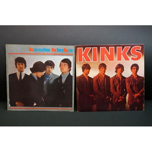 666 - Vinyl - 2 The Kinks LPs to include self titled (NPL 18096) and Kinda Kinks (NPL 18112).  Sleeves & v... 