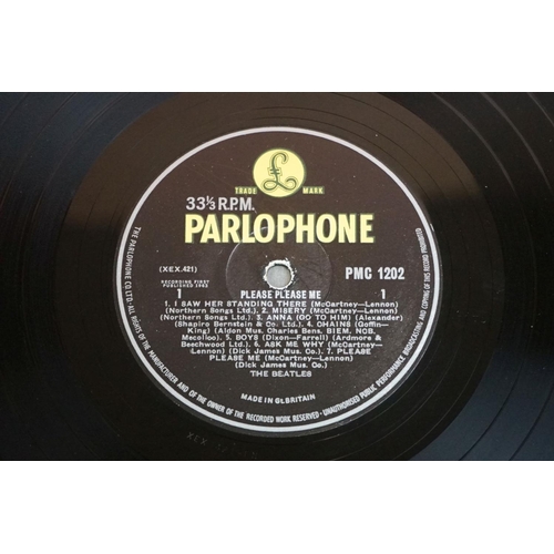 702 - Vinyl -Three The Beatles LPs to include Please Please Me PMC1202 'Recording First Published' to labe... 